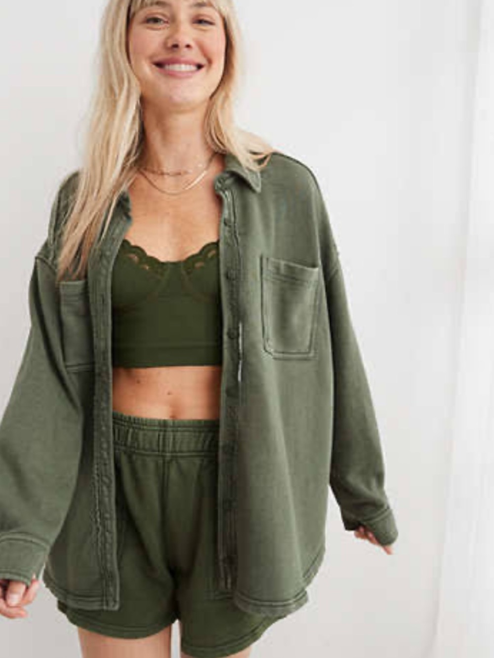 Aerie LumberJane Fleece Shirt Medium - Picture 1 of 9